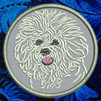 Bichon Frise Portrait Embroidery Patch - Click for More Information
