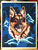 German Shepherd Embroidery Portrait on Canvas - Blue