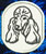 Poodle Embroidery Patch - White