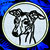 Whippet Portrait Embroidery Patch - Grey