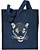 Jaguar Portrait Embroidered Tote Bag #1 - Navy