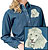 High Definition White Lion Portrait #2 Embroidered Ladies Denim Shirt - Click for More Information